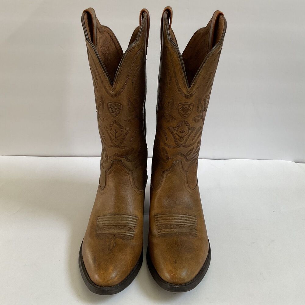 ARIAT Heritage R Toe Western Boots Sz 7.5B Copper Brown 10035999 Cowgirl - Picture 6 of 12